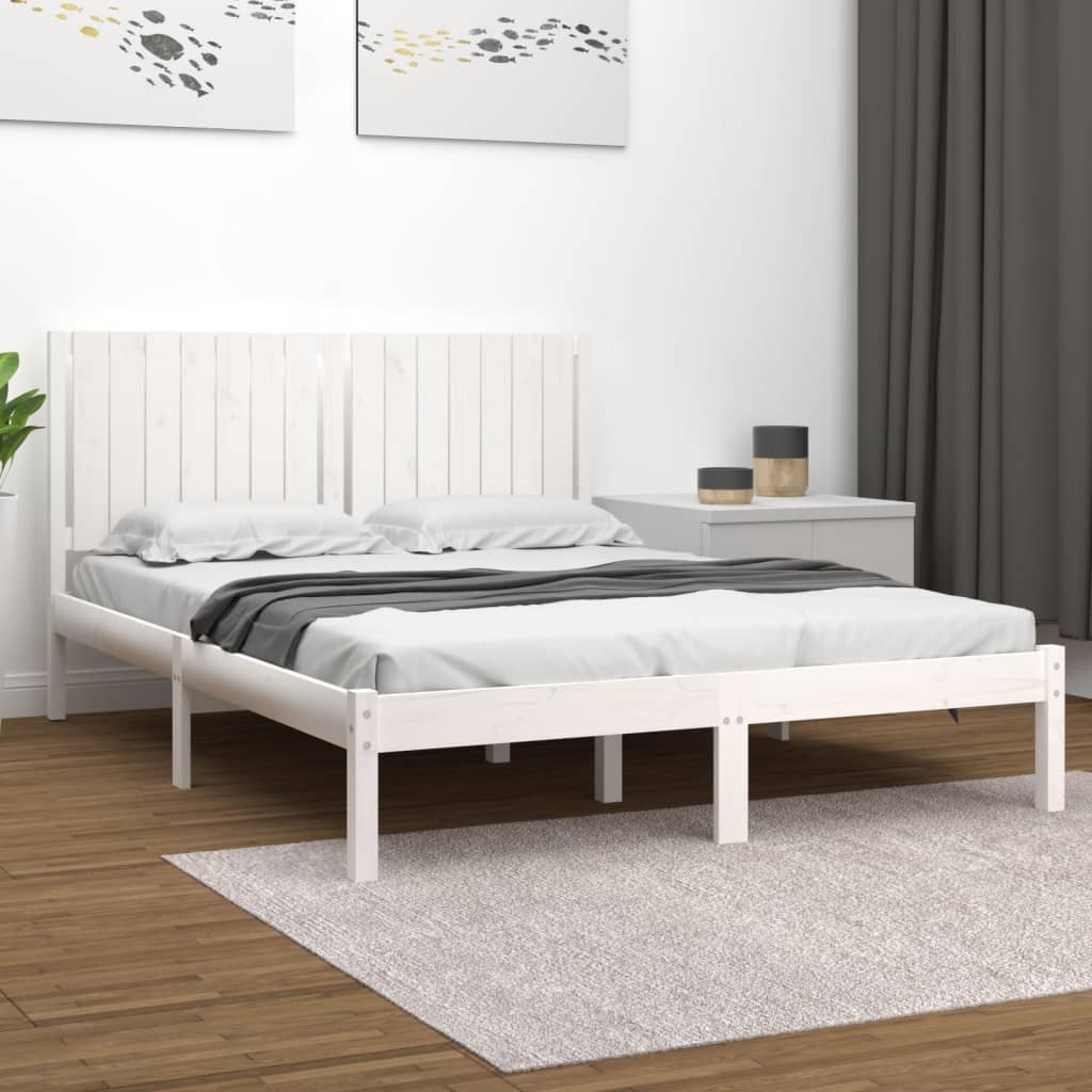 Vetonek Estructura de cama sin colchón madera maciza de pino 160x200 cm