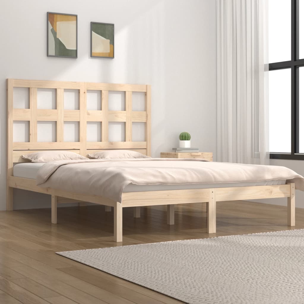 Vetonek Estructura de cama sin colchón madera de pino maciza 120x200 cm