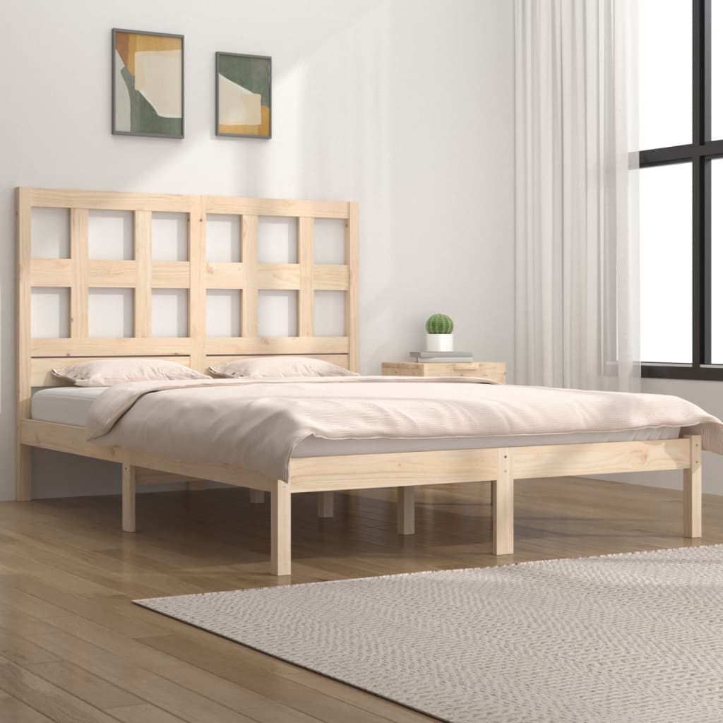 Vetonek Estructura de cama sin colchón madera maciza de pino 200x200 cm