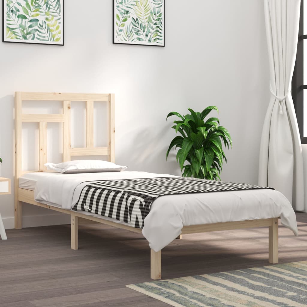 Vetonek Estructura de cama madera maciza 75x190 cm