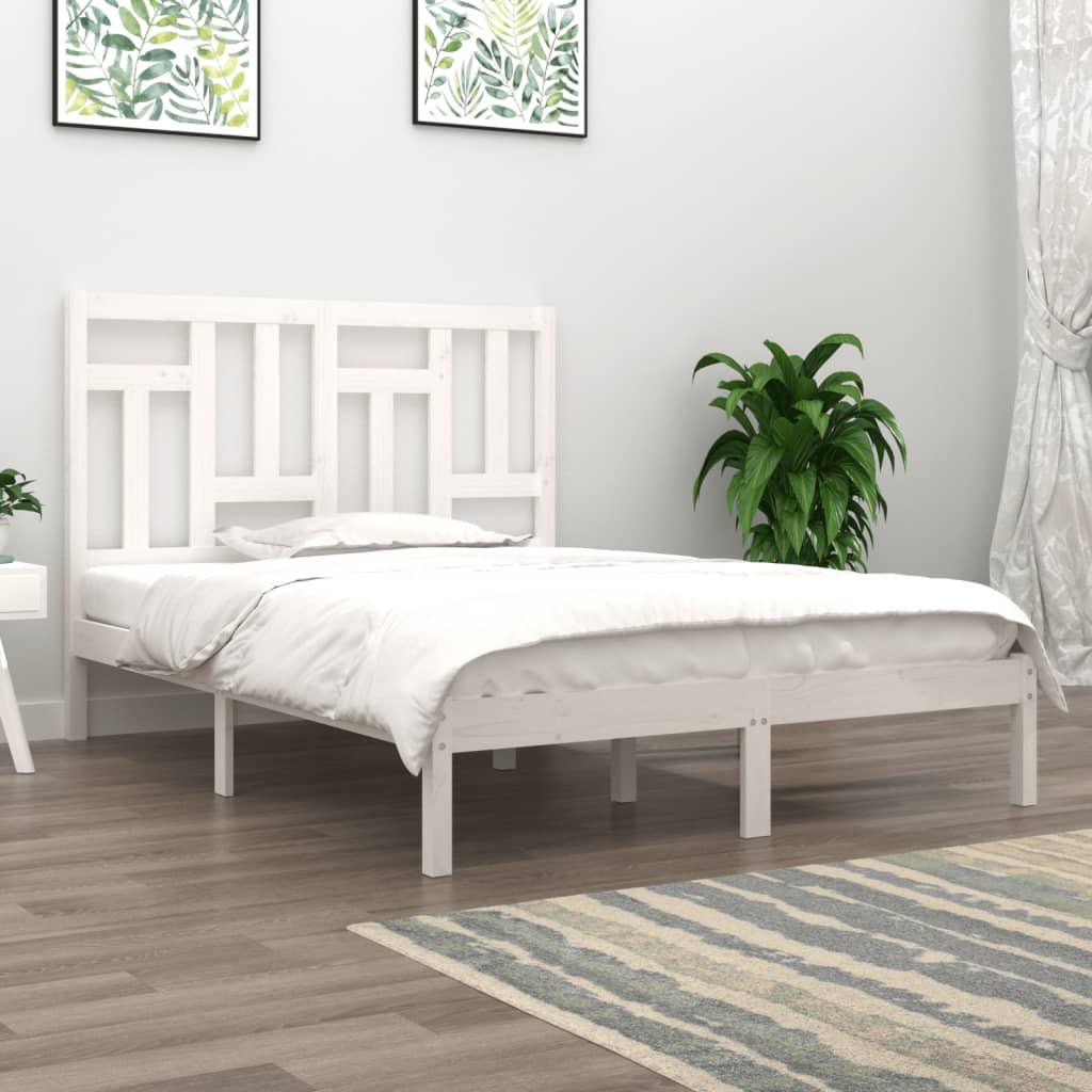 Vetonek Estructura de cama sin colchón madera de pino blanca 150x200 cm