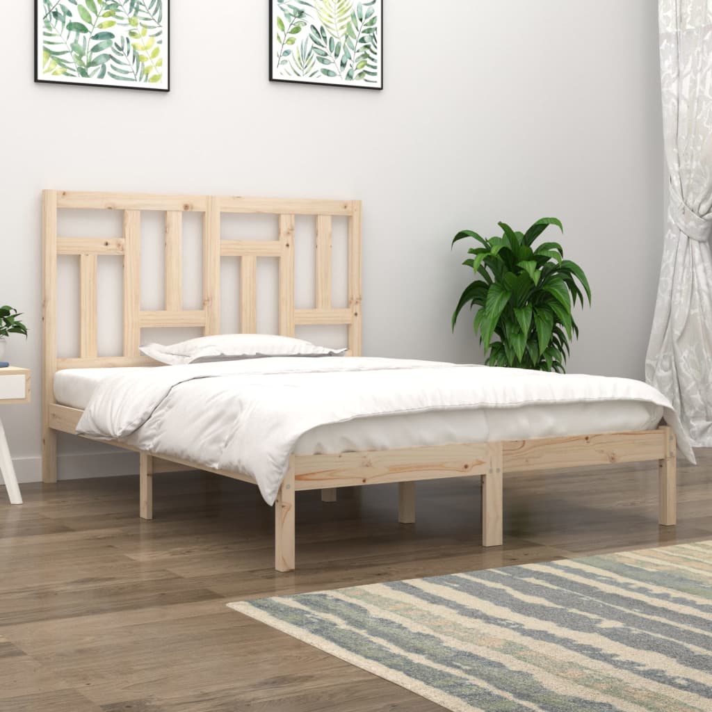 Vetonek Estructura de cama sin colchón madera maciza de pino 180x200 cm