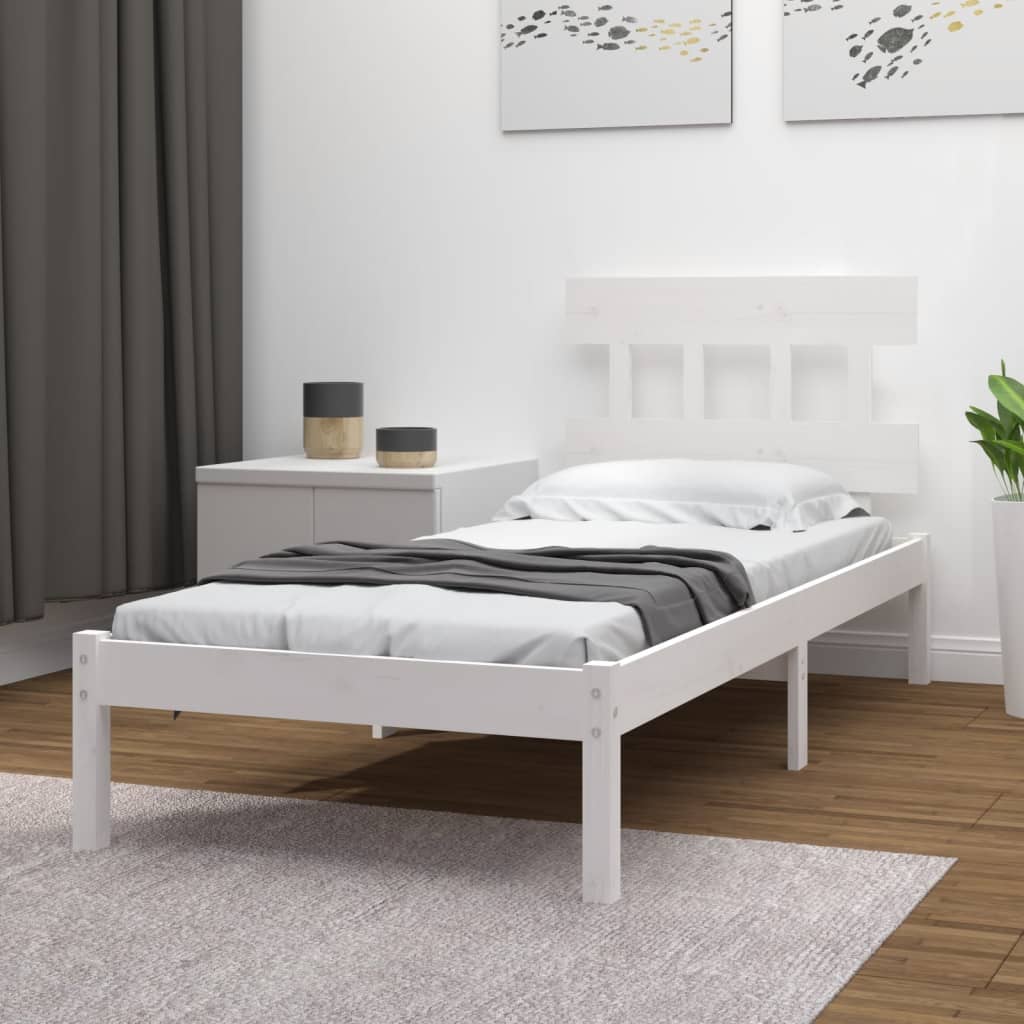 Vetonek Estructura de cama madera maciza de pino blanco 100x200 cm