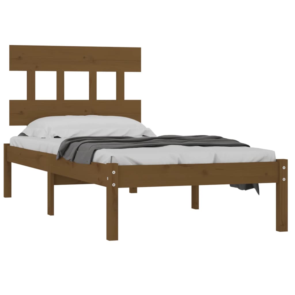 Estructura de cama madera maciza marrón miel 100x200 cm