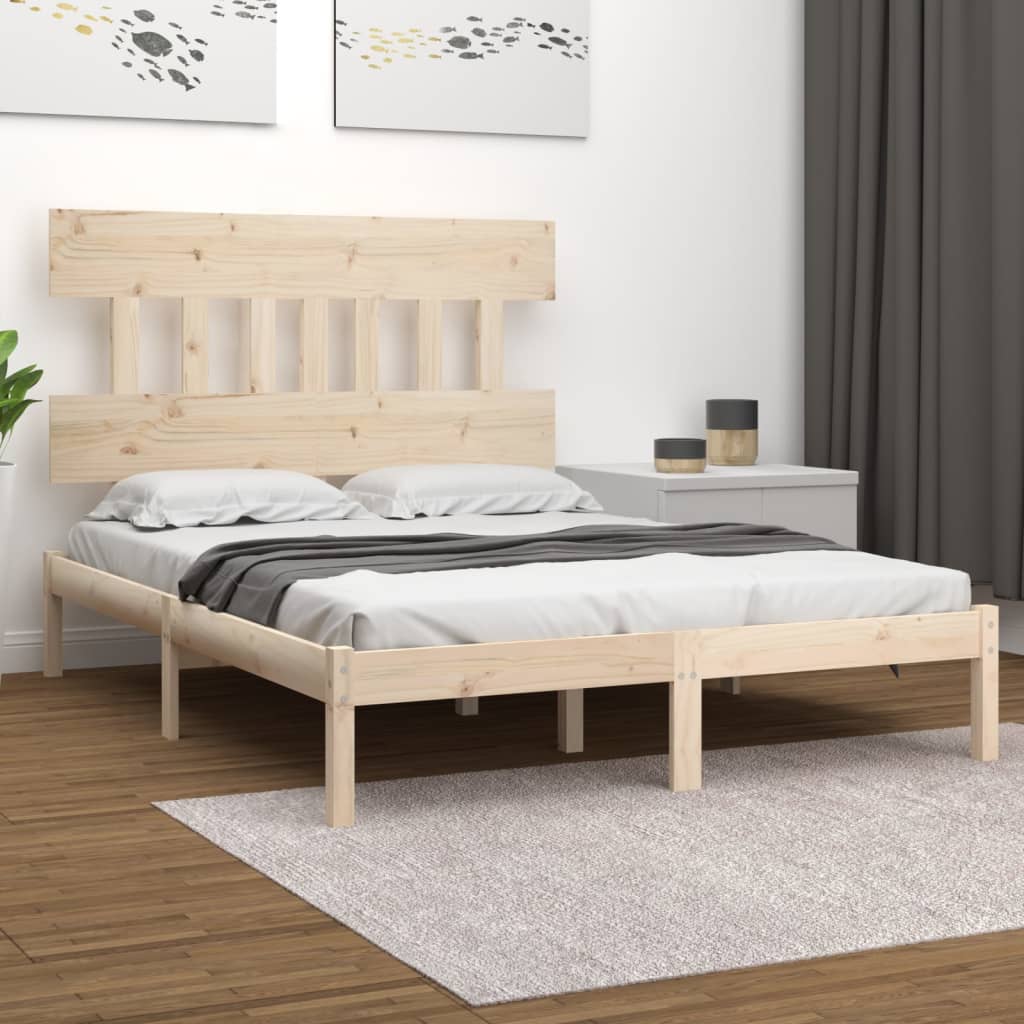 Vetonek Estructura de cama madera maciza 180x200 cm