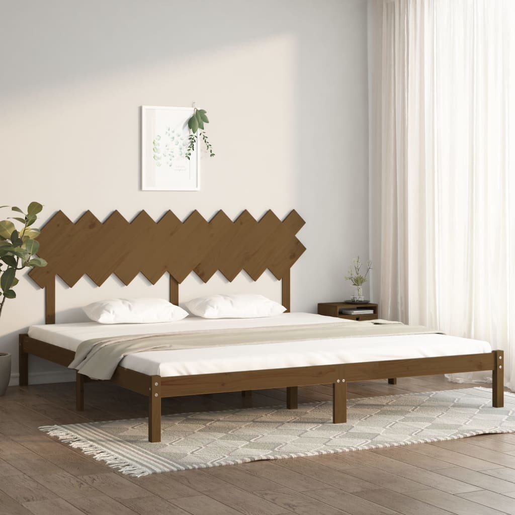 Vetonek Estructura de cama madera maciza de pino marrón miel 200x200 cm