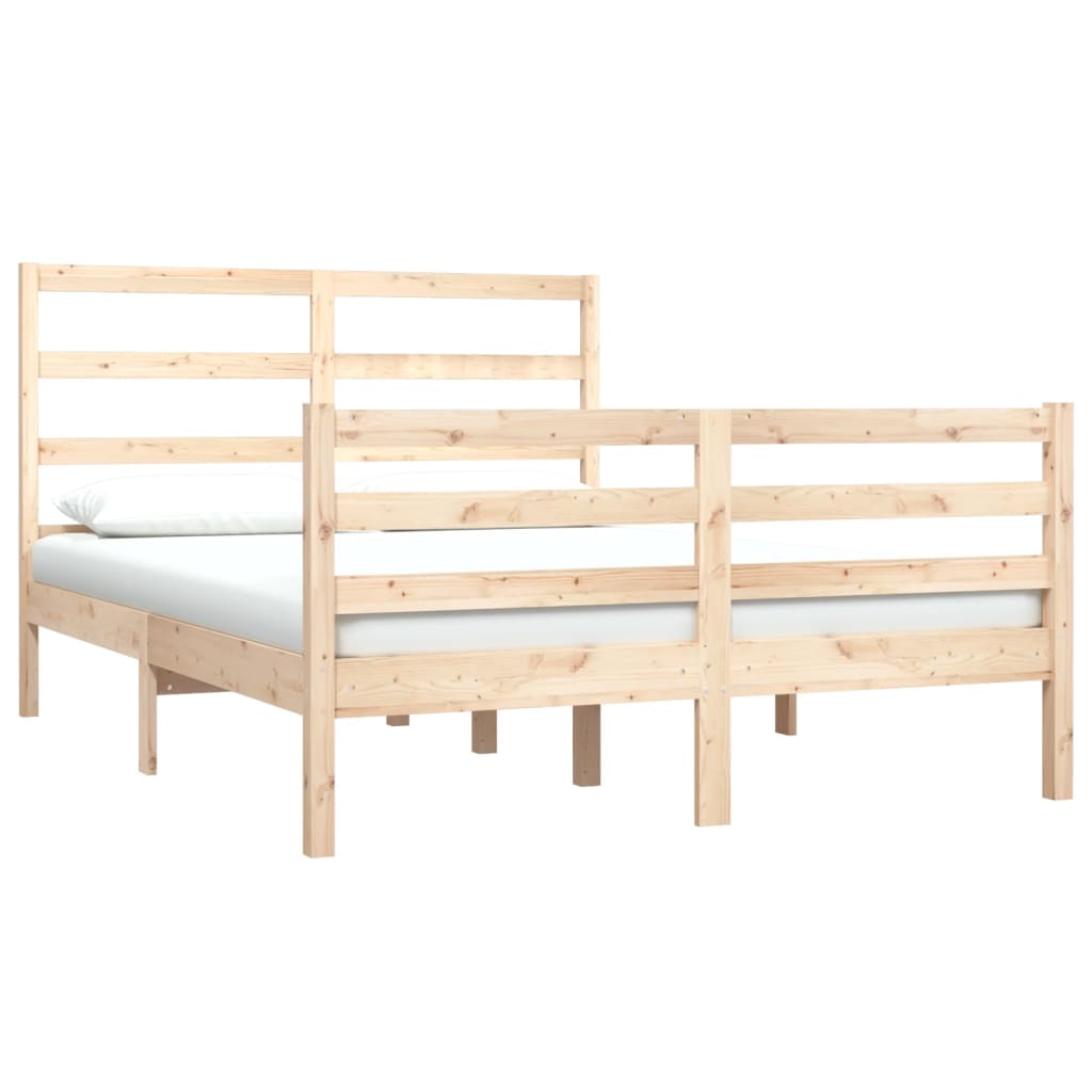 Estructura de cama sin colchón madera maciza pino 140x190 cm v7286 - Vetonek