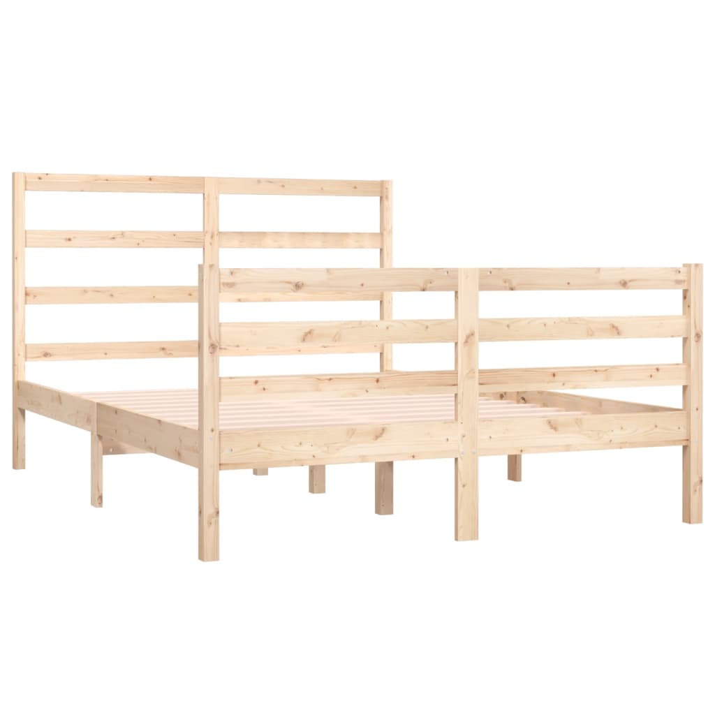 Estructura de cama sin colchón madera maciza pino 140x190 cm v7286 - Vetonek