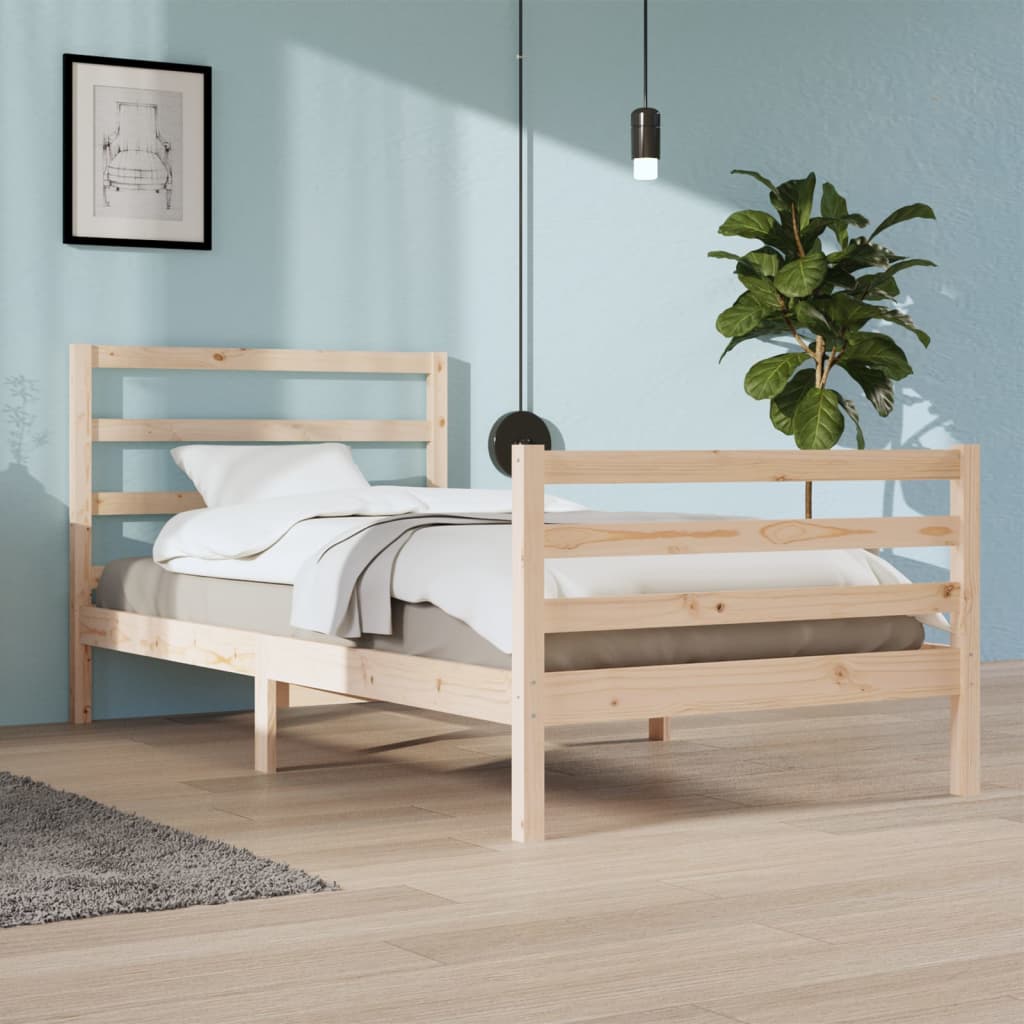 Vetonek Estructura de cama sin colchón madera maciza de pino 100x200 cm