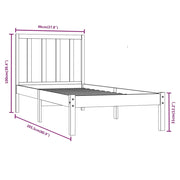 Estructura de cama sin colchón madera maciza de pino 90x200 cm v7989 - Vetonek
