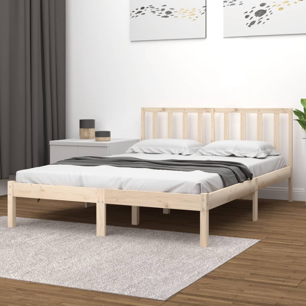 Estructura de cama sin colchón madera maciza de pino 200x200 cm V8337 Vetonek