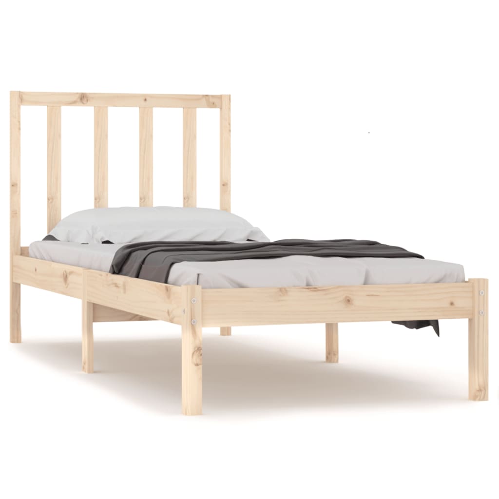 Vetonek Estructura de cama sin colchón madera maciza pino 75x190 cm
