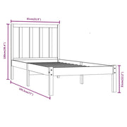 Estructura de cama sin colchón madera maciza pino 75x190 cm v8382 - Vetonek