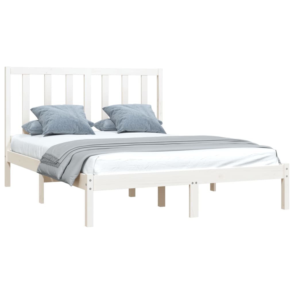 Estructura de cama madera maciza pino blanco 120x190 cm