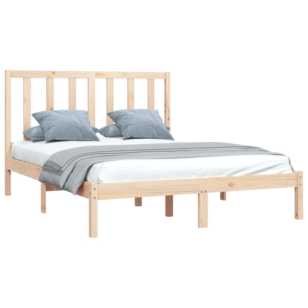 Estructura de cama sin colchón madera maciza pino 140x190 cm v8825 - Vetonek