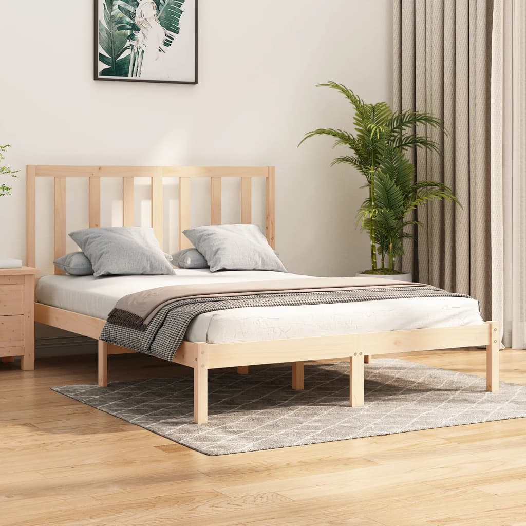 Estructura de cama sin colchón madera maciza pino 140x190 cm v8825 Vetonek