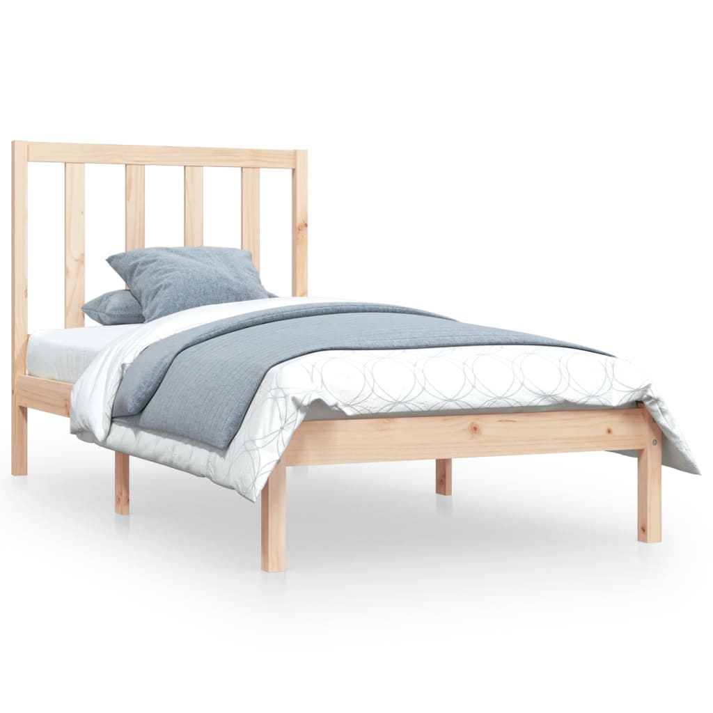 Vetonek Estructura de cama sin colchón madera maciza de pino 90x200 cm