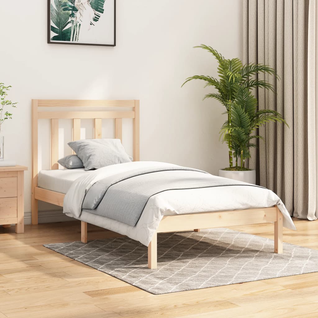 Vetonek Estructura de cama madera maciza de pino 90x200 cm