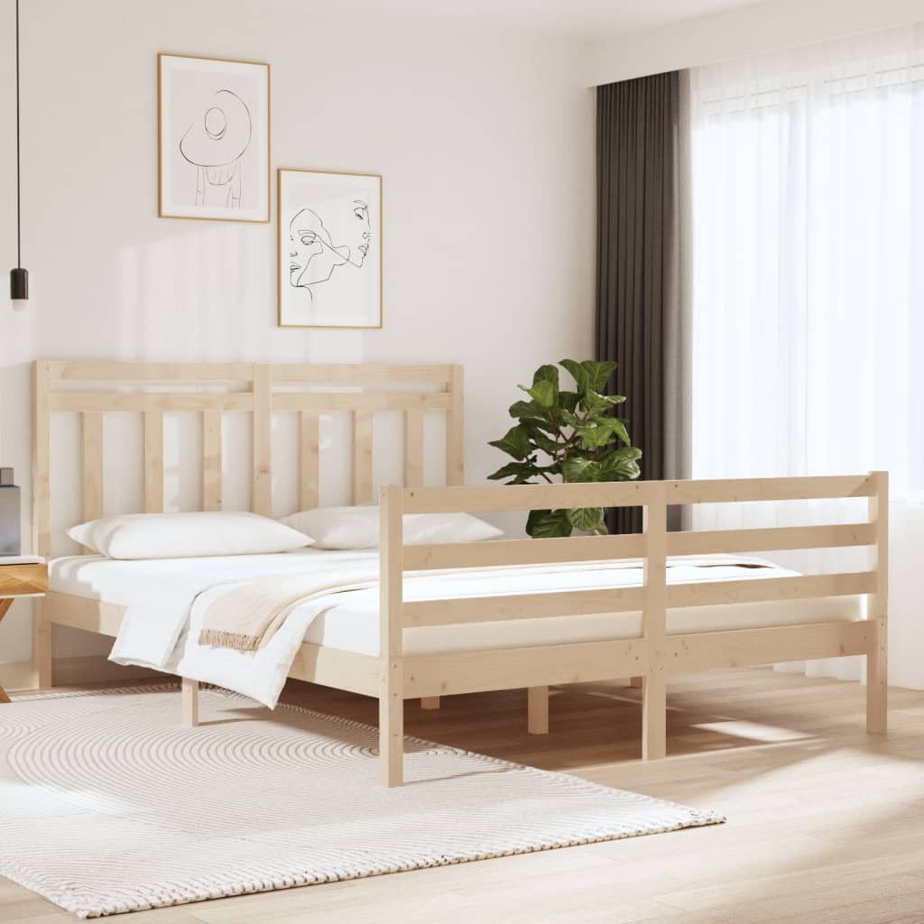 Vetonek Estructura de cama madera maciza 150x200 cm