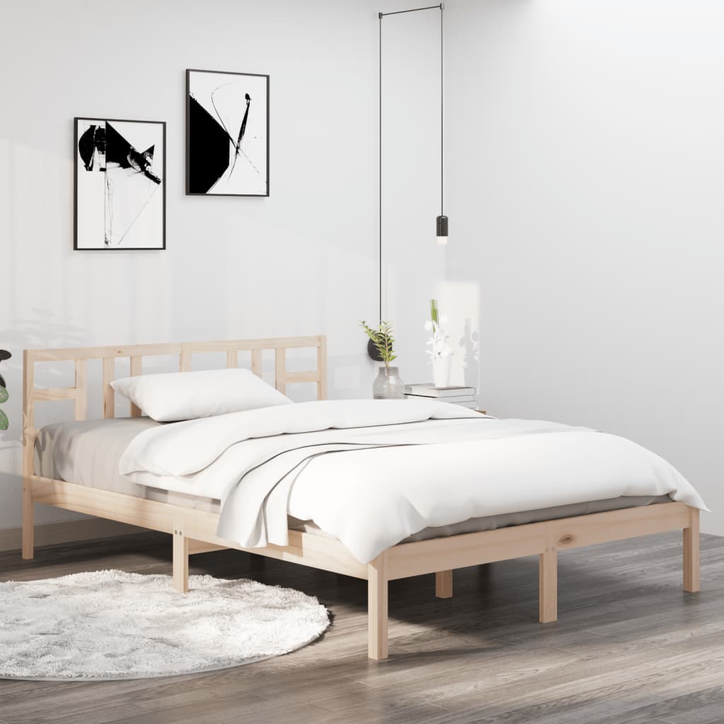 Vetonek Estructura de cama madera maciza 180x200 cm