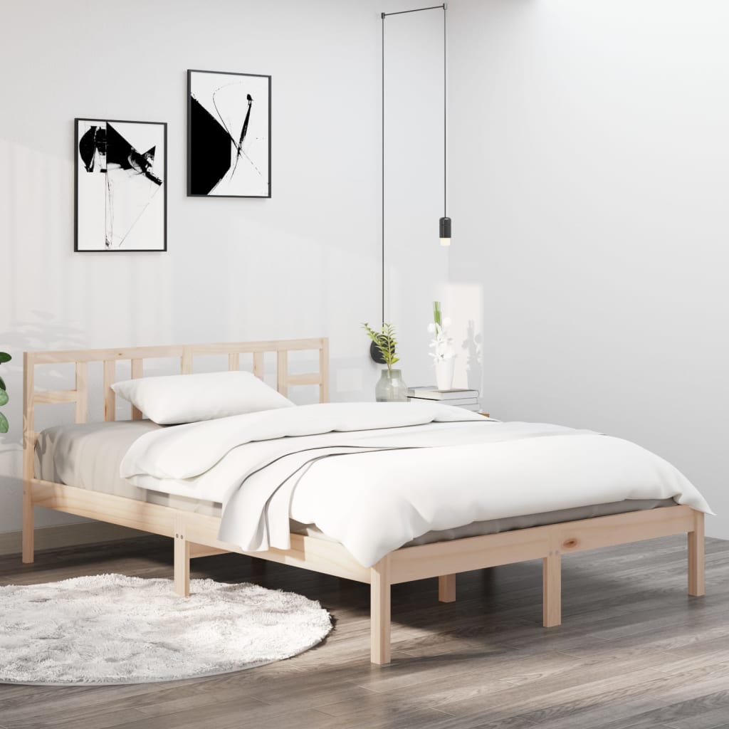 Vetonek Estructura de cama de madera maciza 200x200 cm