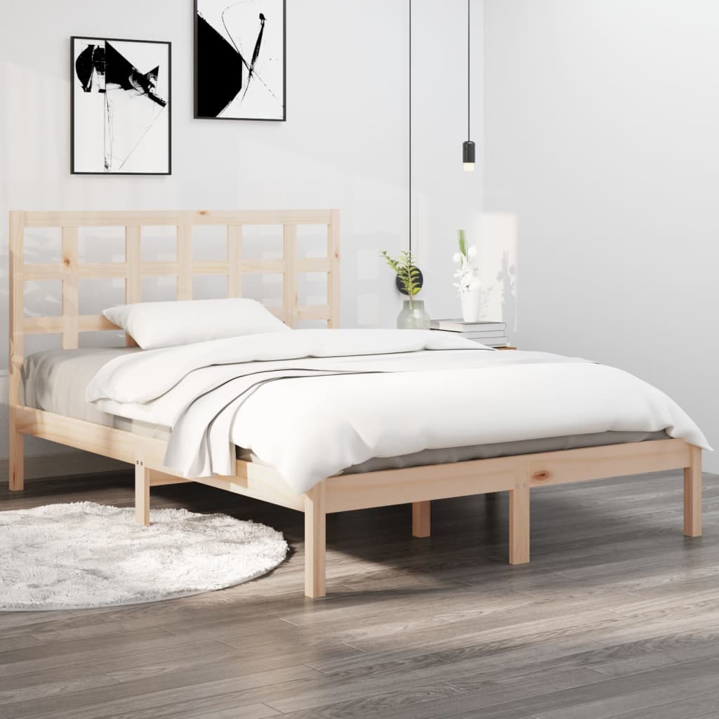 Vetonek Estructura de cama madera maciza 180x200 cm