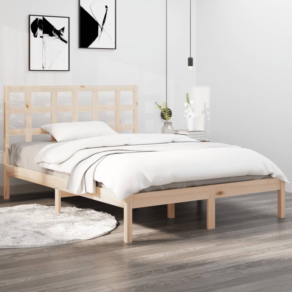 Vetonek Estructura de cama de madera maciza 200x200 cm