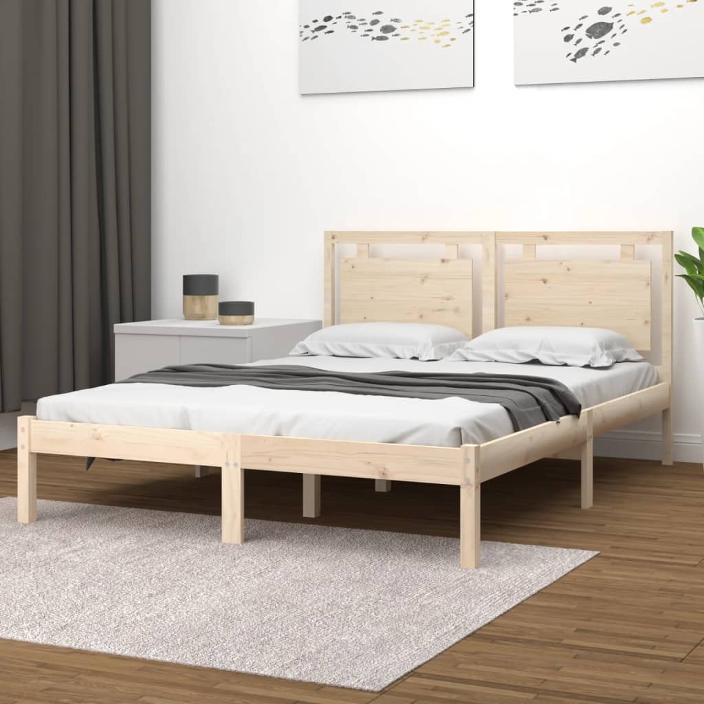 Vetonek Estructura de cama madera maciza 150x200 cm