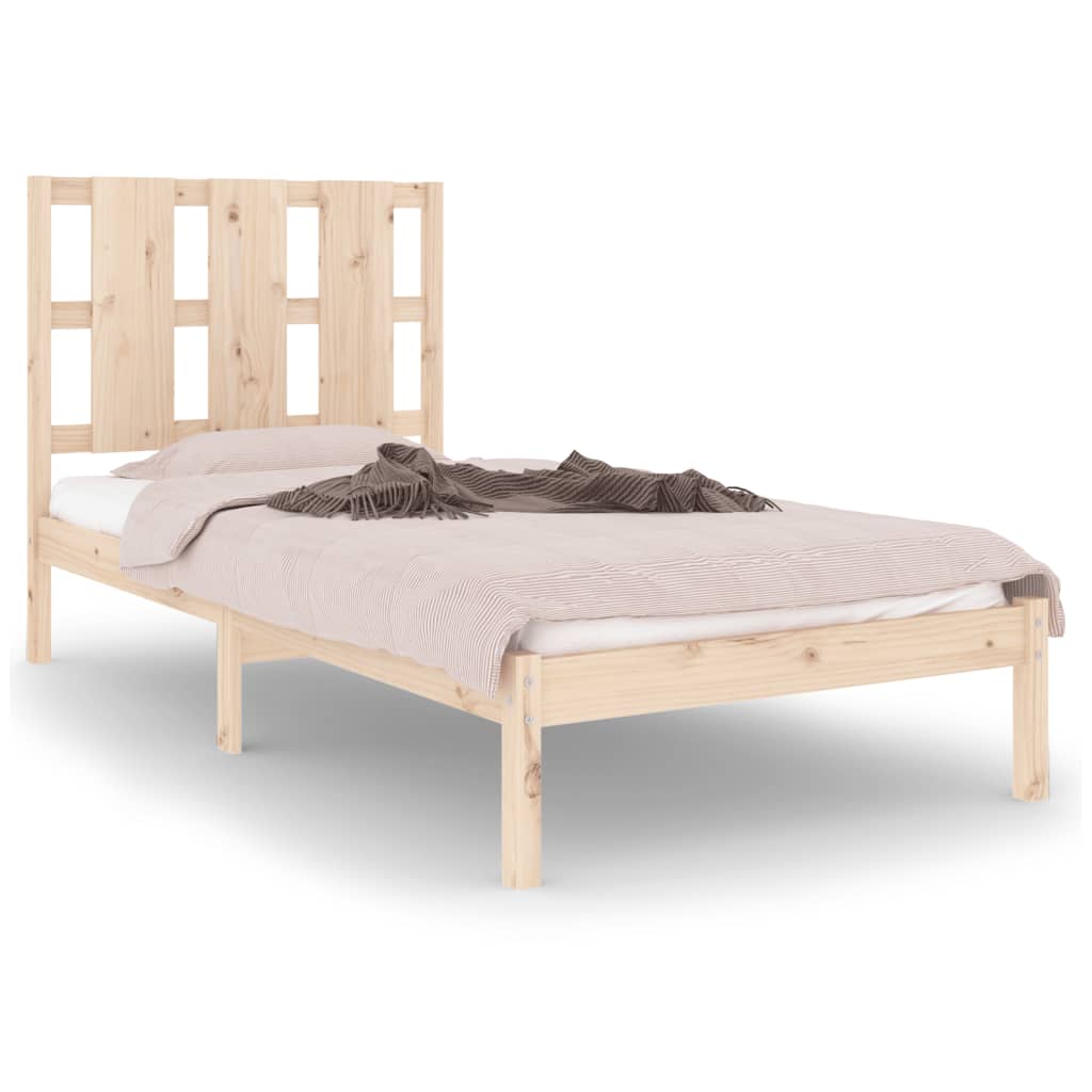 Vetonek Estructura de cama sin colchón madera maciza de pino 90x200 cm