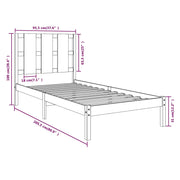 Estructura de cama sin colchón madera maciza de pino 90x200 cm v3270 - Vetonek