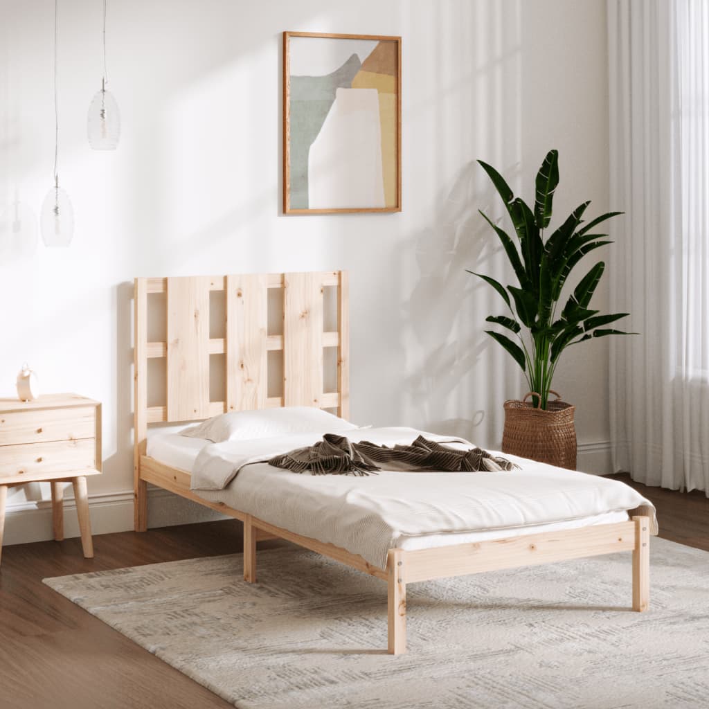 Estructura de cama sin colchón madera maciza de pino 90x200 cm v3270 Vetonek
