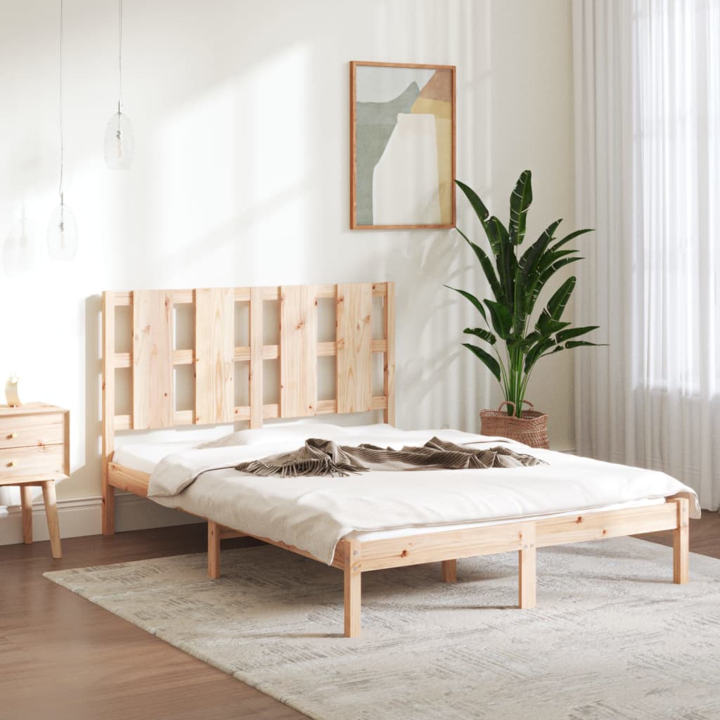 Vetonek Estructura de cama sin colchón madera de pino maciza 120x200 cm