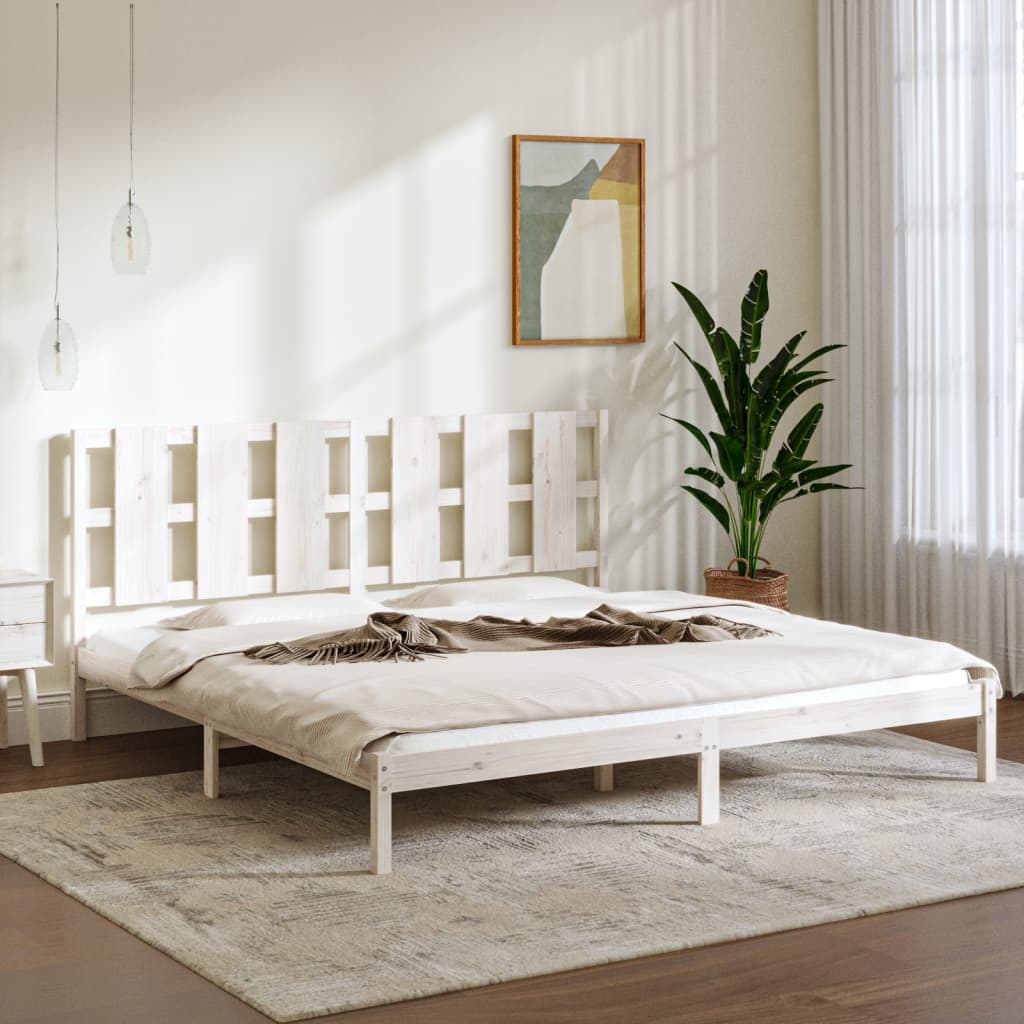 Vetonek Estructura de cama sin colchón madera maciza blanca 200x200 cm