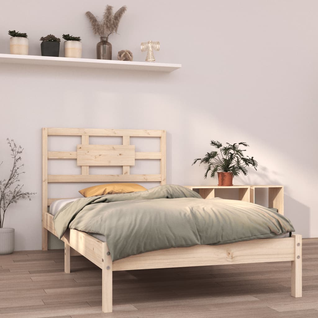 Vetonek Estructura de cama madera maciza de pino 90x200 cm