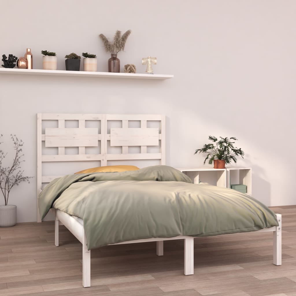 Vetonek Estructura de cama madera maciza de pino blanca 120x200 cm