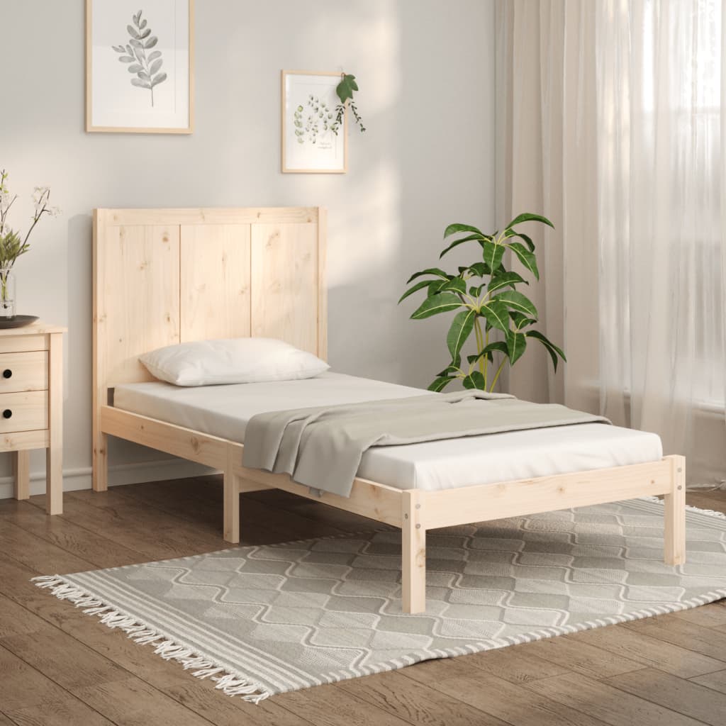 Estructura de cama sin colchón madera maciza pino 75x190 cm v4321 Vetonek