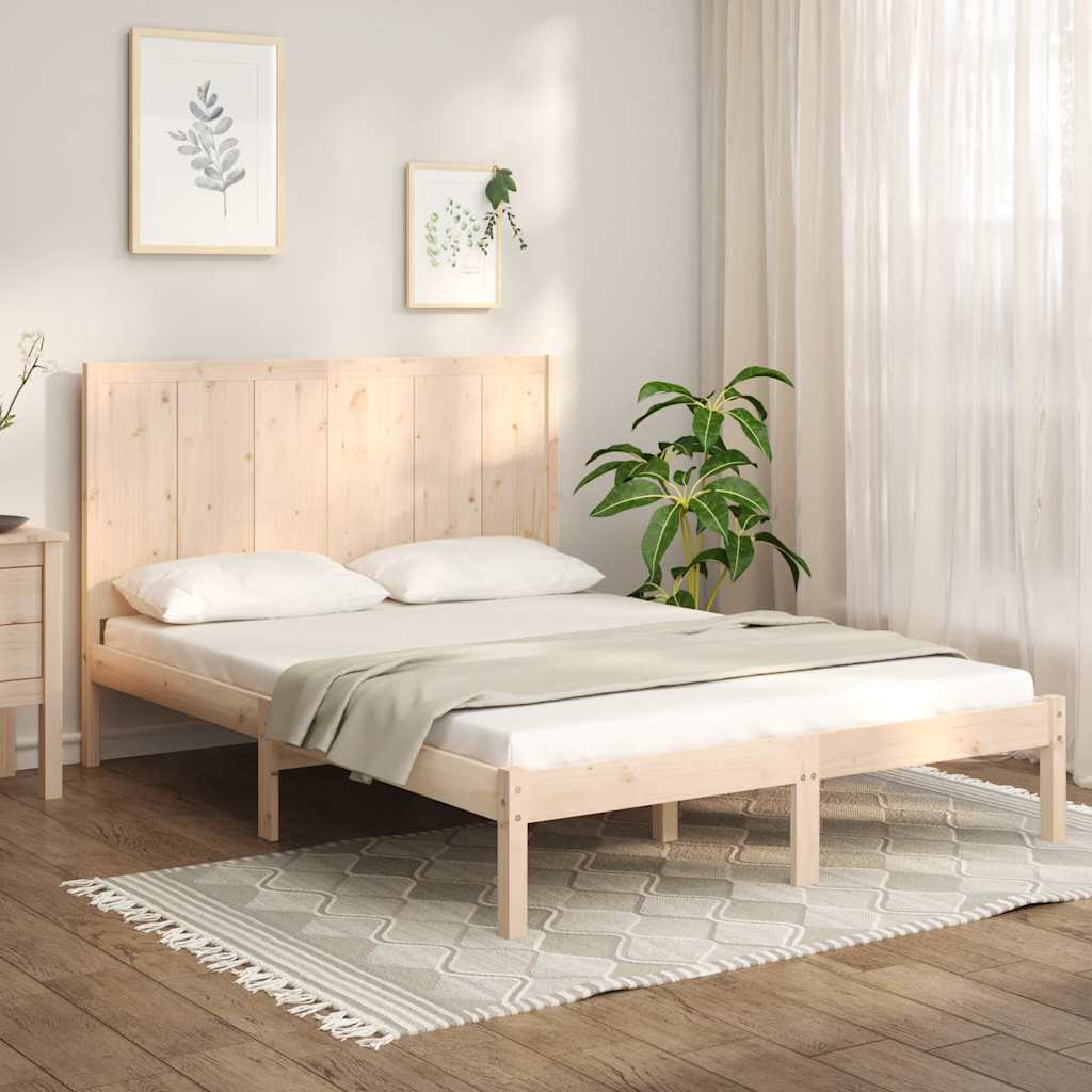 Vetonek Estructura de cama sin colchón madera de pino blanco 150x200 cm