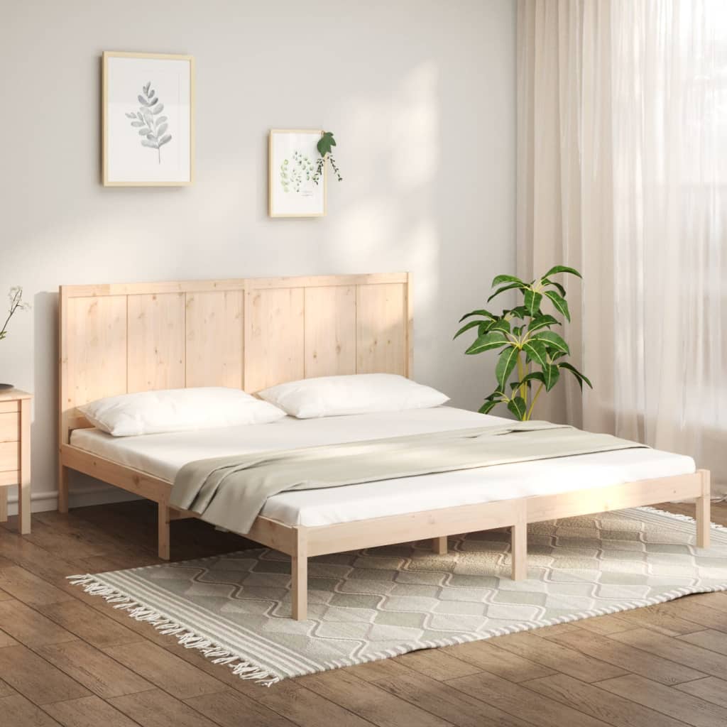 Vetonek Estructura de cama sin colchón madera maciza de pino 180x200 cm