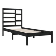 Estructura de cama sin colchón madera maciza negro 75x190 cm v5014 - Vetonek