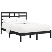 Estructura de cama sin colchón madera maciza negro 120x190 cm v5113 - Vetonek