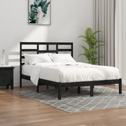 Estructura de cama sin colchón madera maciza negro 120x190 cm v5113 Vetonek