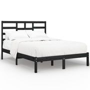 Estructura de cama sin colchón madera maciza negro 140x190 cm v5212 - Vetonek