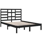 Estructura de cama sin colchón madera maciza negro 140x190 cm v5212 - Vetonek