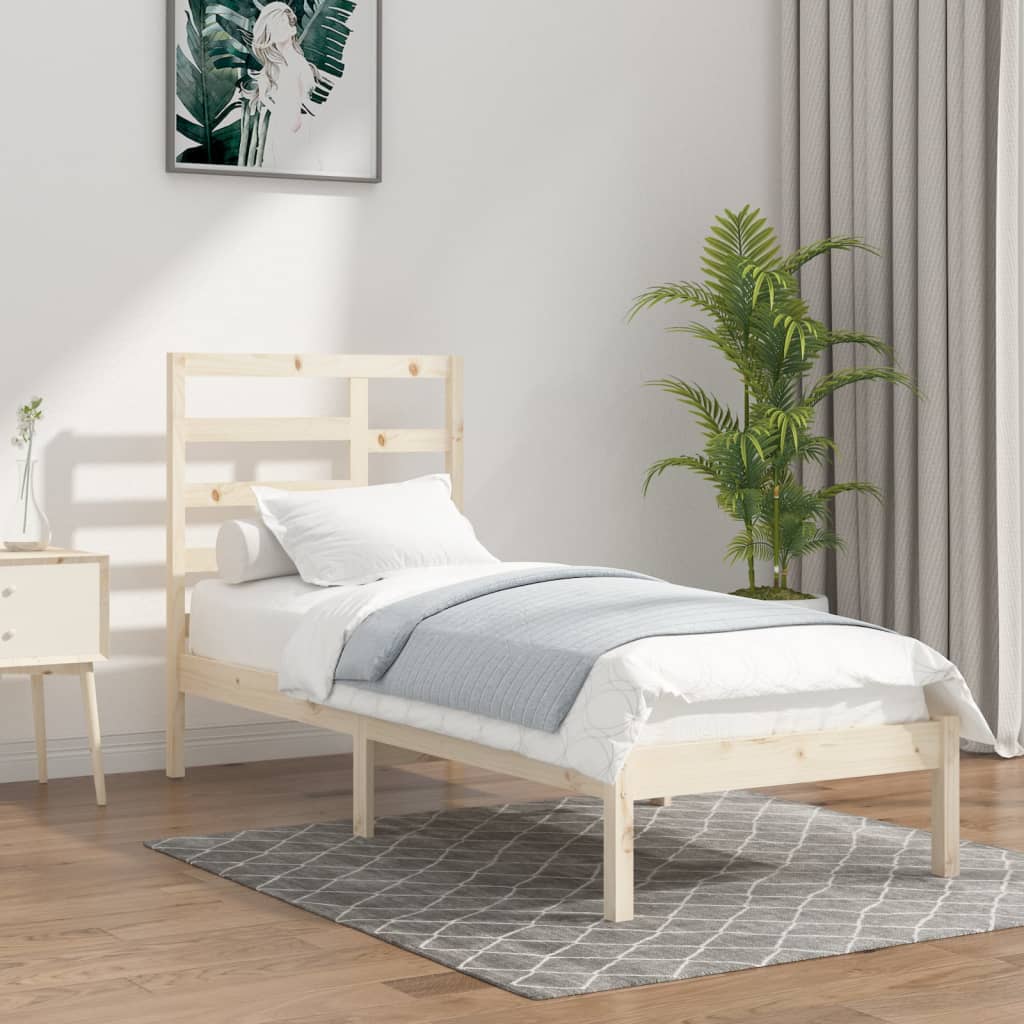 Vetonek Estructura de cama sin colchón madera maciza 100x200 cm