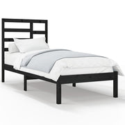 Vetonek Estructura de cama sin colchón madera maciza negro 100x200 cm