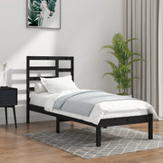 Estructura de cama sin colchón madera maciza negro 100x200 cm v5311 Vetonek