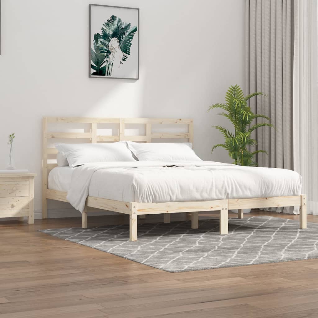 Vetonek Estructura de cama sin colchón madera maciza 180x200 cm