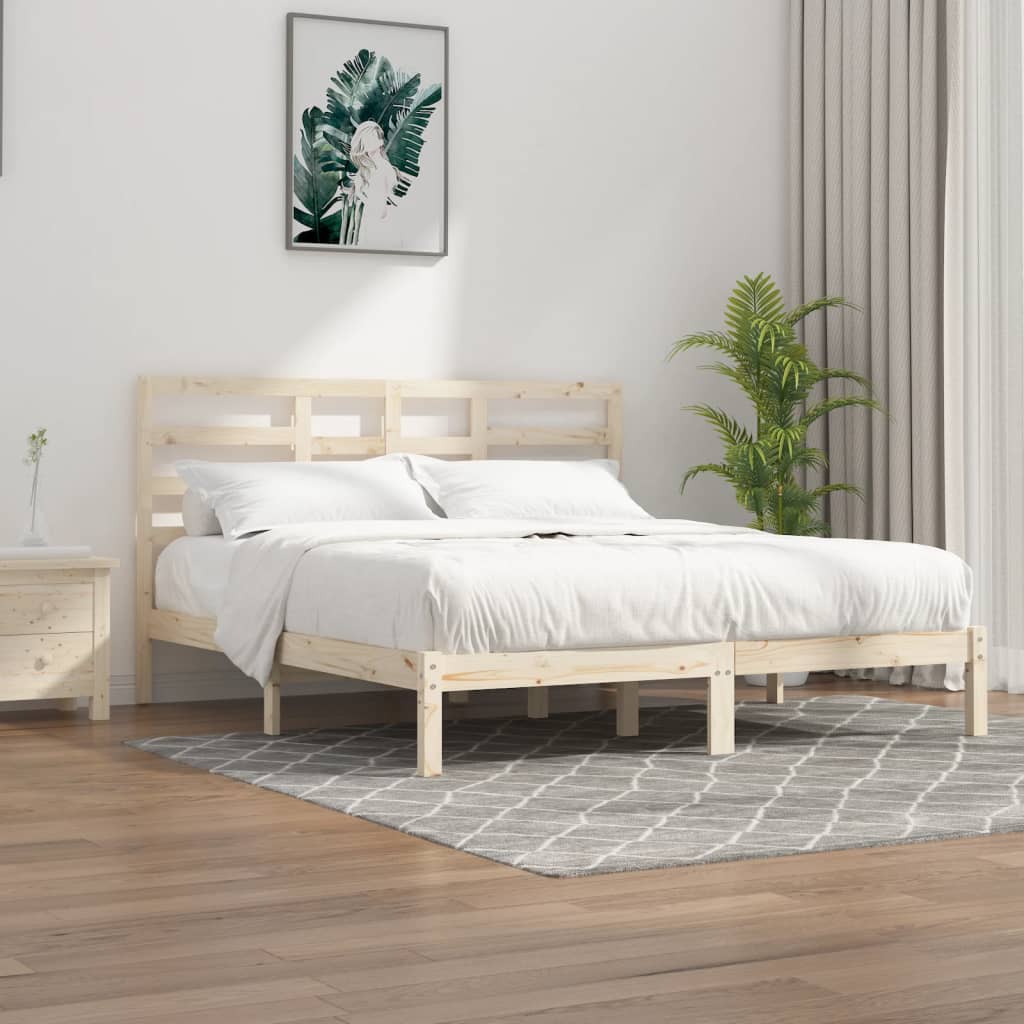 Vetonek Estructura de cama sin colchón madera maciza 200x200 cm