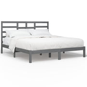 Vetonek Estructura de cama sin colchón madera maciza gris 200x200 cm