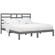 Estructura de cama sin colchón madera maciza gris 200x200 cm v5595 - Vetonek